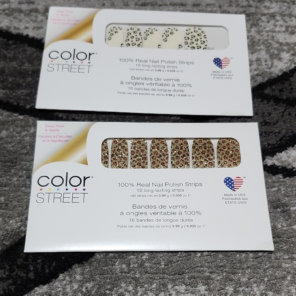 COLOR STREET RETIRED "SPOT ON" & SAFARI CHIC" NAIL STRIPS BUNDLE